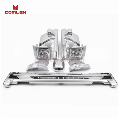1 Set Chromed Modification Body Kit For Isuzu NPR Headlight Wheel Eyebrow Grill Rear Mirror Cover Headlamp Headlight Front Bumper Included best